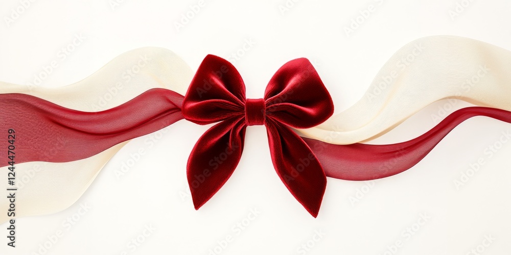 Elegant velvet gift bow with flowing ribbon accents creates a luxurious decoration perfect for celebration gifts during festive occasions and special moments Elegant velvet gift bow with flowing ribbon accents creates a luxurious decoration perfect for celebration gifts during festive occasions and special moments