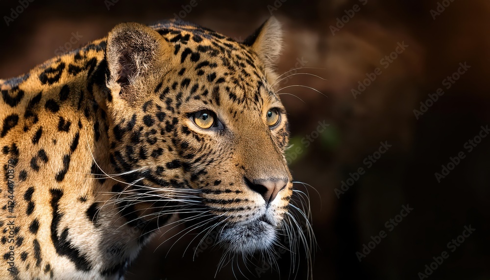Striking Closeup Portrait of a Majestic Ceylon Leopard, Captured in Rich, Natural Habitat Surroundings with Vibrant Fur and Intense Eyes Striking Closeup Portrait of a Majestic Ceylon Leopard, Captured in Rich, Natural Habitat Surroundings with Vibrant Fur and Intense Eyes