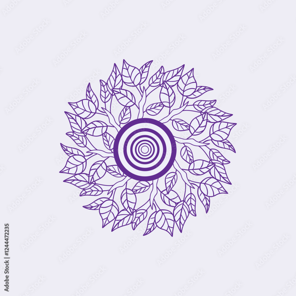 vector illustration of a circle with leaves vector illustration of a circle with leaves