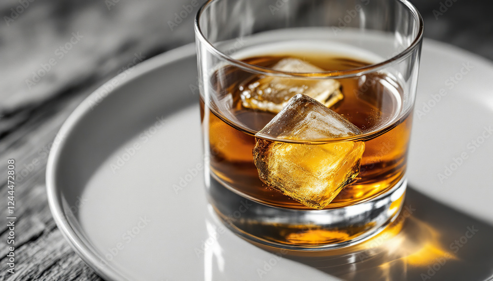 Whiskey on the Rocks in a Rocks Glass Whiskey on the Rocks in a Rocks Glass