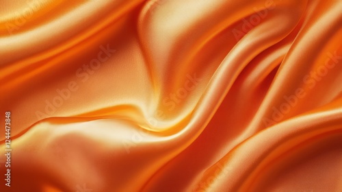 Vibrant orange satin fabric displayed as a smooth, flowing background