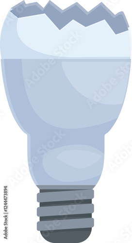 Broken light bulb representing a burnout, lack of inspiration, or a sudden interruption in a creative process
