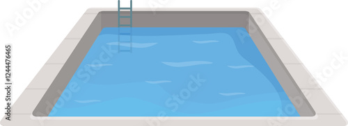 Clean water glistens under the summer sun in an outdoor swimming pool, promising a cool escape from the heat