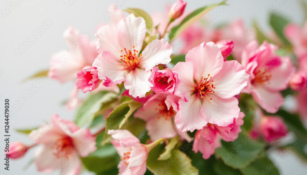 Beautiful Pink Blossoms Spring Flowers Blooming Closeup Beautiful Pink Blossoms Spring Flowers Blooming Closeup