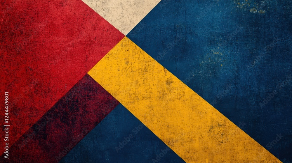 Abstract Geometric Design Featuring Red Yellow Blue and Beige Abstract Geometric Design Featuring Red Yellow Blue and Beige