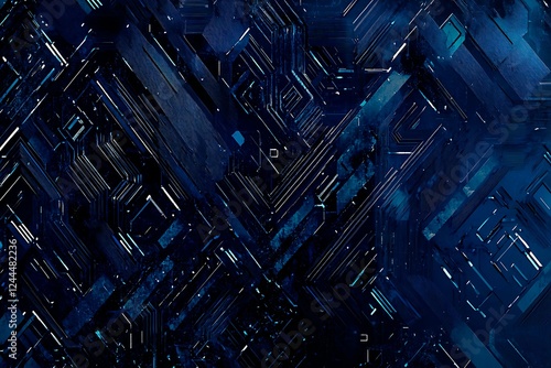 Wallpaper Mural Abstract close-up of a glowing blue digital circuit board, showcasing intricate connections and technological design on a black background.
 Torontodigital.ca