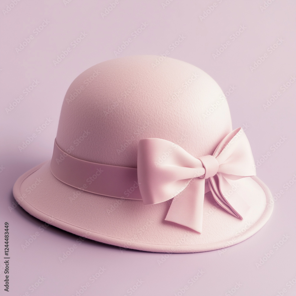 Pastel Pink Cloche Hat Displayed on a Soft Lilac Background for a Stylish Spring Accessory Pastel Pink Cloche Hat Displayed on a Soft Lilac Background for a Stylish Spring Accessory