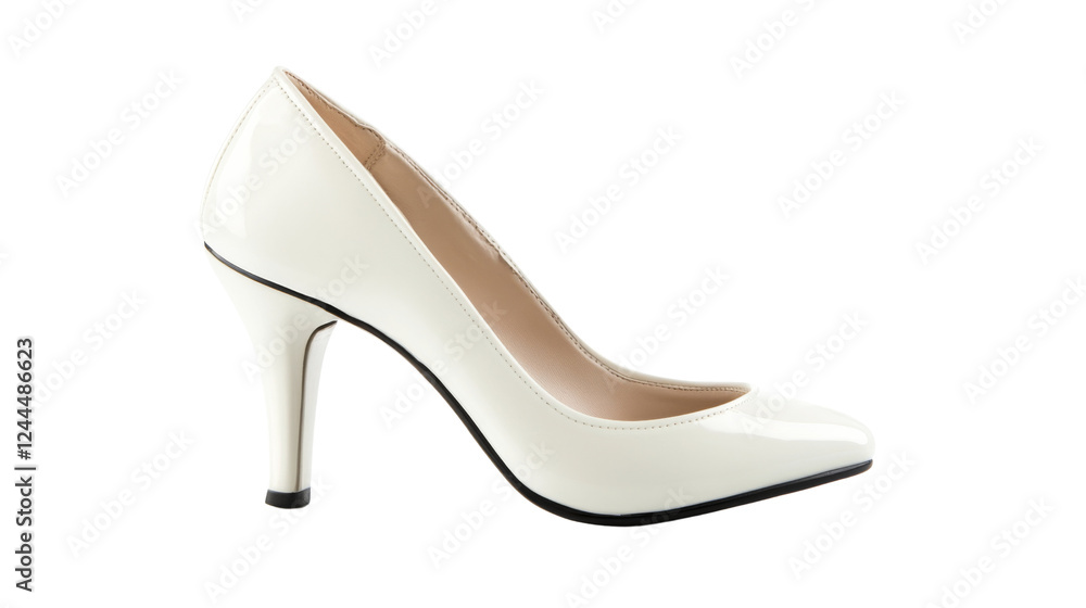 White high heel shoe isolated on transparent background White high heel shoe isolated on transparent background