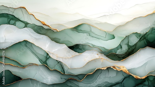 Wallpaper Mural Elegant Teal and Gold Abstract Waves Torontodigital.ca