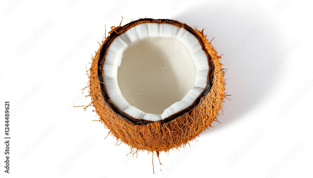Fresh Coconut Half with Creamy Milk Ready to Drink Fresh Coconut Half with Creamy Milk Ready to Drink