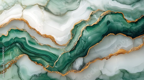 Elegant Teal and Gold Abstract Waves