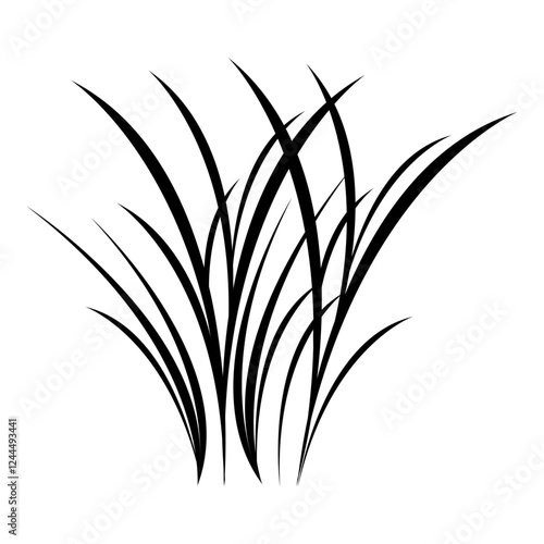 Grass.Bunch of  grass.Black silhouette.Vector illustration.