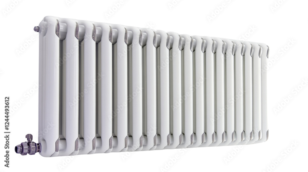 White heating radiator providing warmth on transparent background White heating radiator providing warmth on transparent background