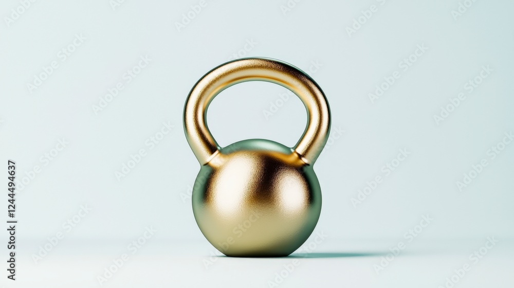 A shiny gold kettlebell arranged on a minimalist background, symbolizing fitness, strength training, and athleticism for healthy lifestyle enthusiasts. A shiny gold kettlebell arranged on a minimalist background, symbolizing fitness, strength training, and athleticism for healthy lifestyle enthusiasts.