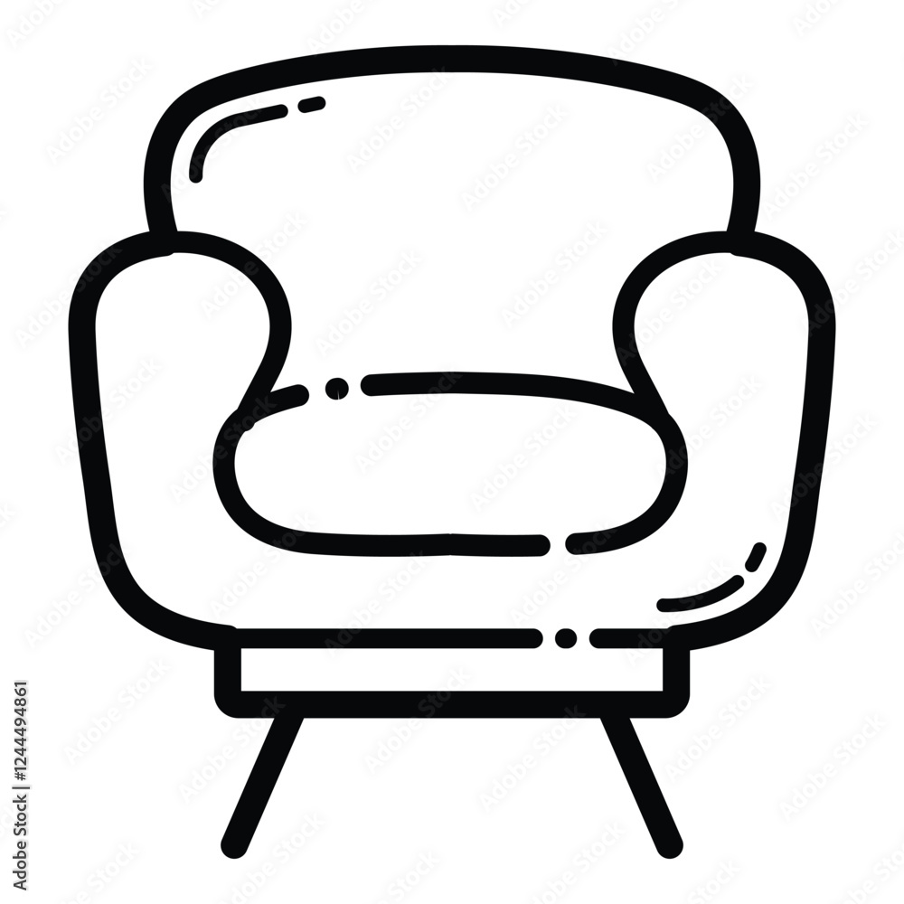 Armchair Flat Icon Isolated On White Background Armchair Flat Icon Isolated On White Background