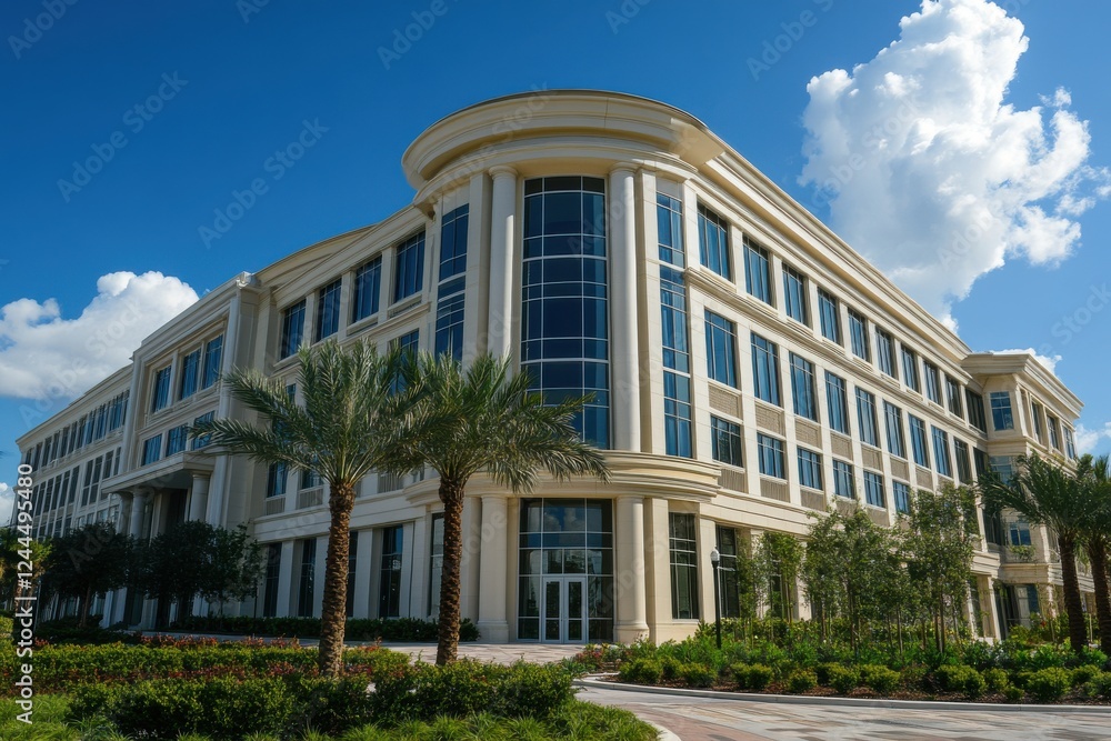 Fototapeta premium Modern Office Building on Sunny Day
