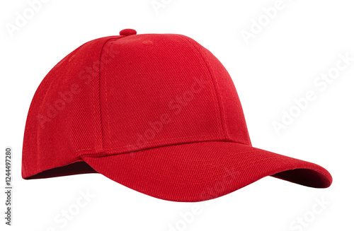 Canvas Print Red baseball cap isolated on transparent background