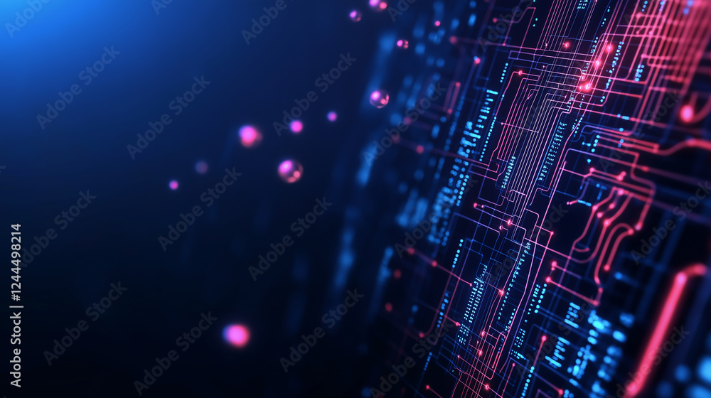 A neon-lit digital matrix with pulsating circuit pathways and floating data particles, symbolizing high-speed data exchange and AI-powered technology. A neon-lit digital matrix with pulsating circuit pathways and floating data particles, symbolizing high-speed data exchange and AI-powered technology.