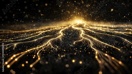 Illuminated root network in an atmospheric setting
