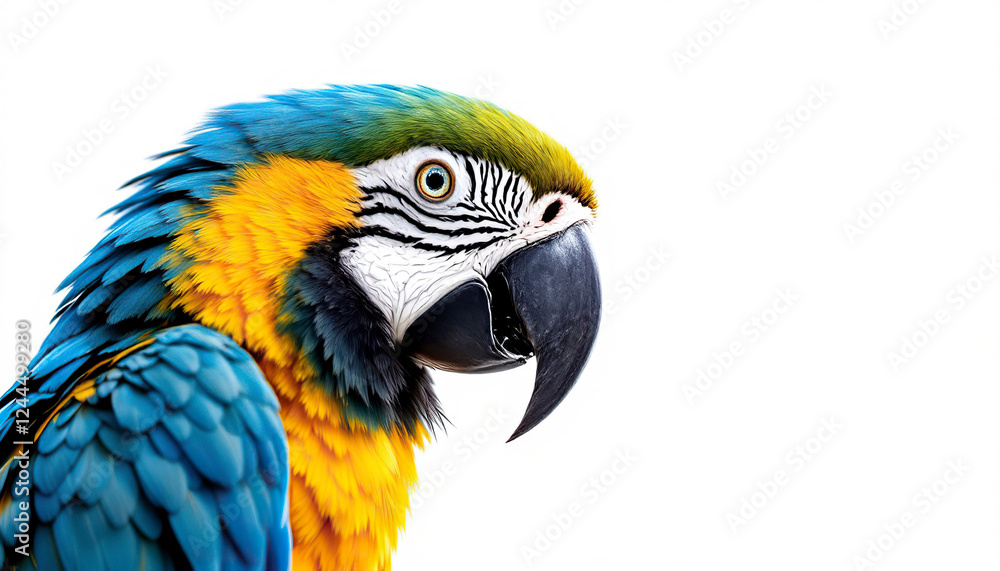 Vibrant Blue and Gold Macaw Parrot Portrait Vibrant Blue and Gold Macaw Parrot Portrait