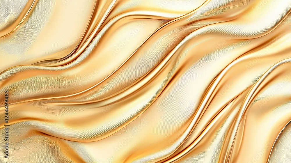 Obraz premium A stunning image of flowing golden fabric that captures elegance and sophistication, ideal for backgrounds, textiles, or artistic projects.