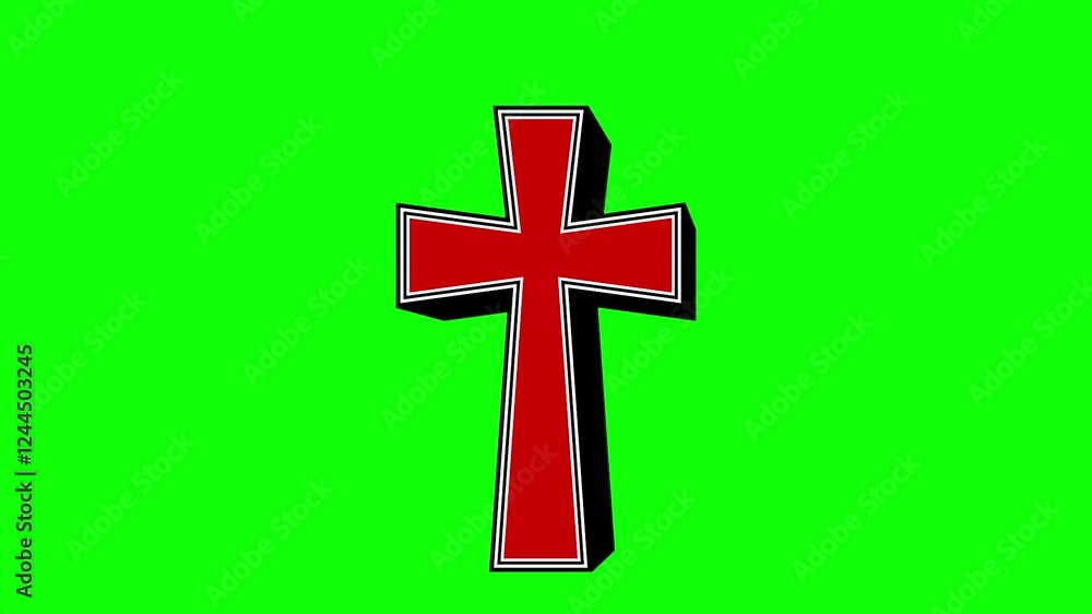 Catholic cross animation. christian cross motion on green screen background. animated 4k chroma key Catholic cross animation. christian cross motion on green screen background. animated 4k chroma key