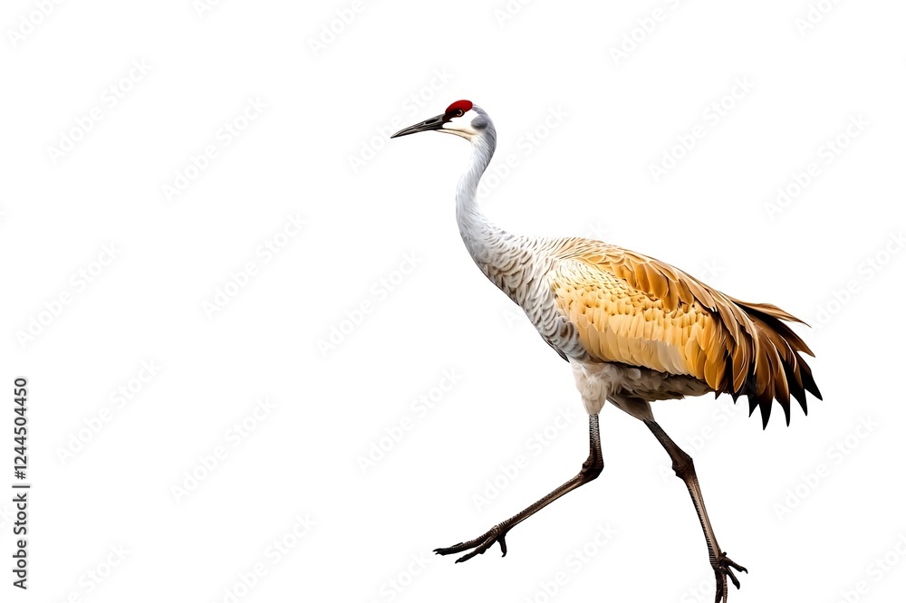 Sandhill Crane Isolated on White Background. Sandhill Crane Isolated on White Background.