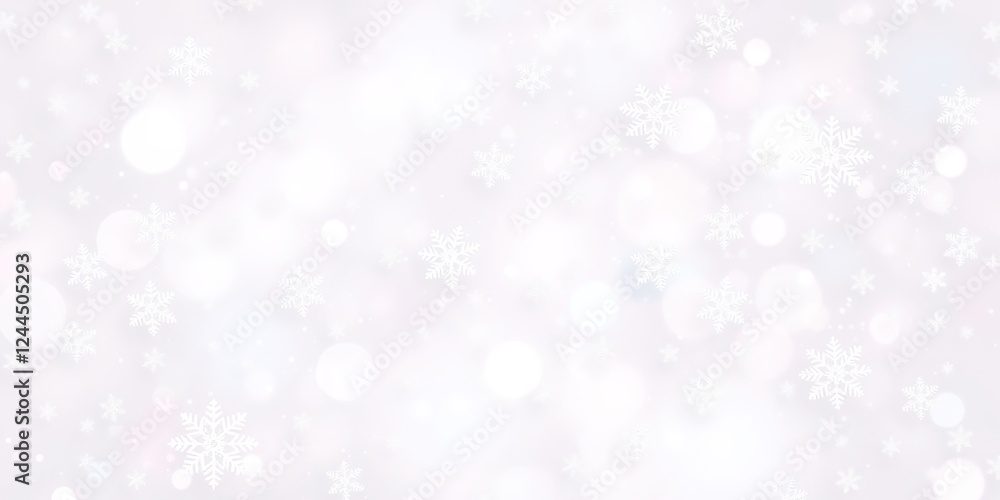 Fototapeta premium Sparkling Snowflakes on Abstract Canvas: A Wintery Wonderland