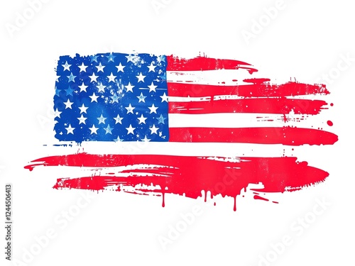 Spray Paint Patriotism: American Flag Silhouetted in Vibrant Spray Paint Art