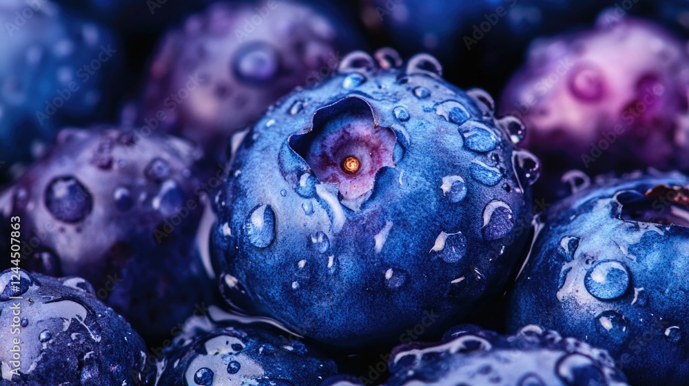 Fresh Blueberries with Droplets Fresh Blueberries with Droplets