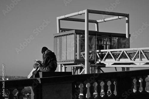 construction worker on the bridge