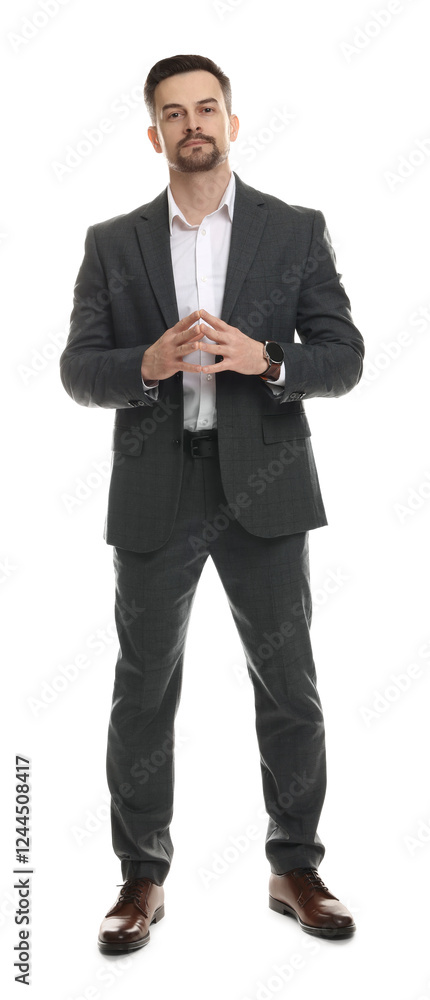 Confident man in classic suit on white background Confident man in classic suit on white background