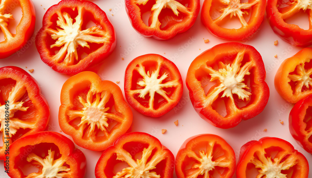Vibrant Red Bell Pepper Slices Food Photography Vibrant Red Bell Pepper Slices Food Photography