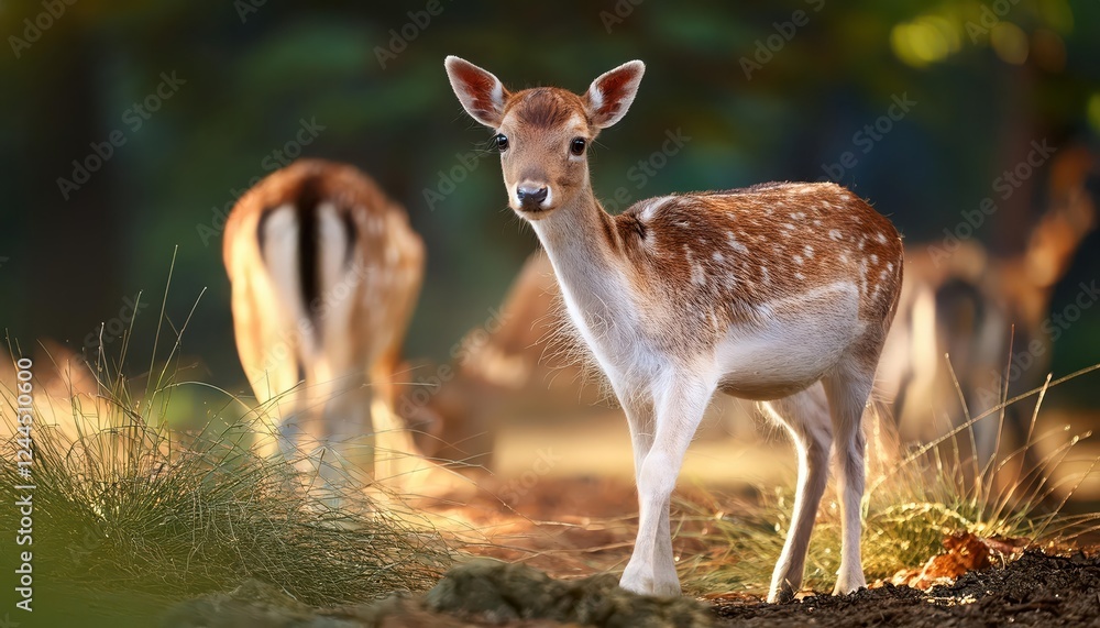 Enchanting Fallow Deer Frolic in a Vibrant Autumnal Wildlife Park Witnessing Serene Grazing amidst Picturesque Fall Colors and Captivating Landscapes. Enchanting Fallow Deer Frolic in a Vibrant Autumnal Wildlife Park Witnessing Serene Grazing amidst Picturesque Fall Colors and Captivating Landscapes.
