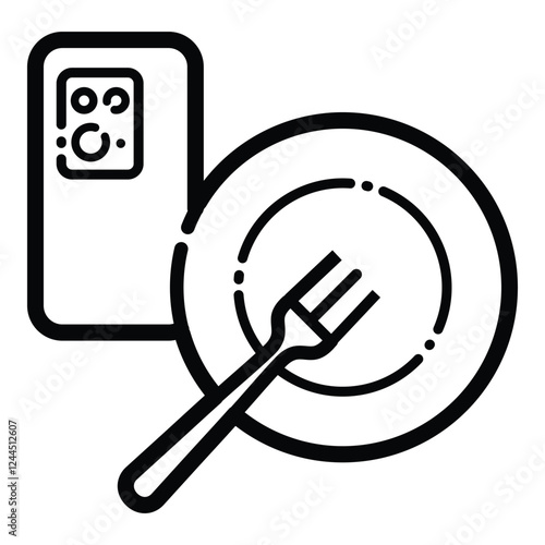 Food Order Flat Icon Isolated On White Background