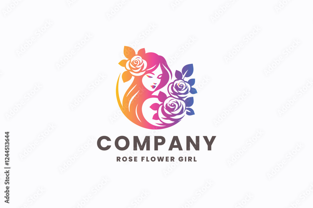 Fototapeta premium Nature Beauty Rose Girl Logo 