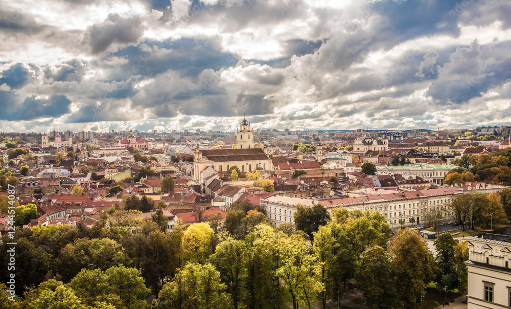 Naklejka premium panoramic view of Vilnius