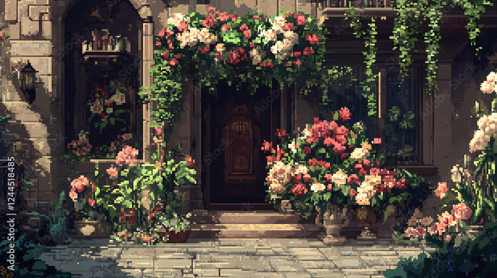 Fototapeta premium enchanting superhero pixel florists