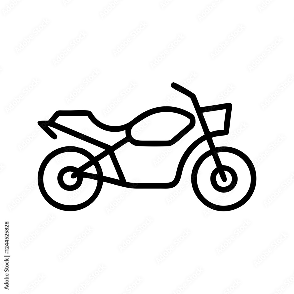 Line drawing of a motorcycle Line drawing of a motorcycle