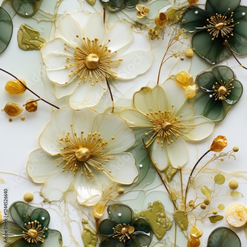 Creative abstract background wallpaper, seamless background in green and gold