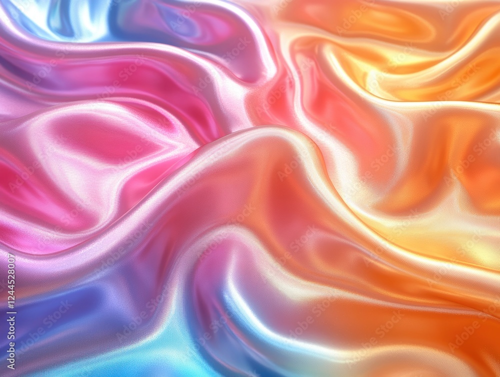 Colorful, flowing silk fabric with smooth textures and gradients. Colorful, flowing silk fabric with smooth textures and gradients.