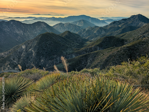 Photography View of the San Gabriel Mountains from Strawberry Peak Trail, Los Angeles County