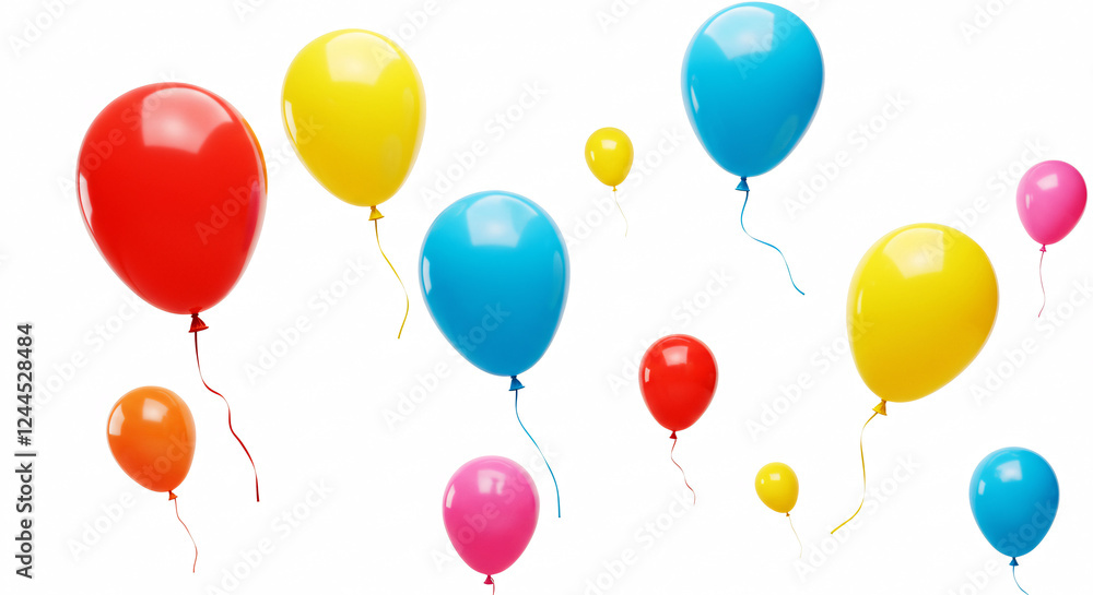 Colorful Balloons Floating Celebration Colorful Balloons Floating Celebration
