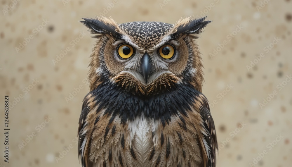 Regal Owl with Piercing Yellow Eyes Staring Intently, High-Quality Close-Up Wildlife Photography Capturing the Wisdom and Mystery of This Nocturnal Bird of Prey Regal Owl with Piercing Yellow Eyes Staring Intently, High-Quality Close-Up Wildlife Photography Capturing the Wisdom and Mystery of This Nocturnal Bird of Prey