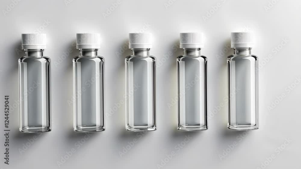 Transformation journey of glass bottles in subtle shadow play Transformation journey of glass bottles in subtle shadow play