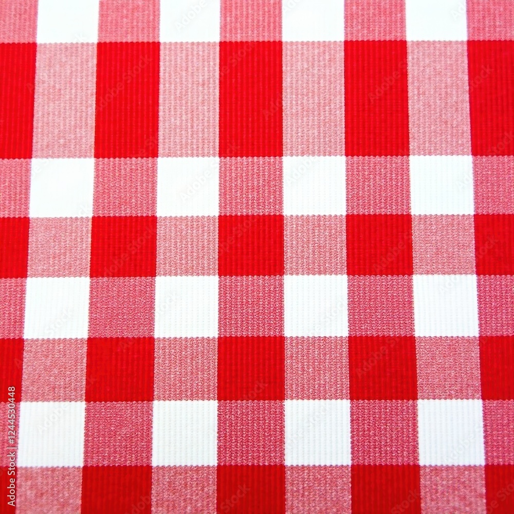 Red checkered picnic tablecloth, gingham pattern, surface, asset, graphics Red checkered picnic tablecloth, gingham pattern, surface, asset, graphics