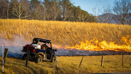 Prescribed burn of field in Cades Cove