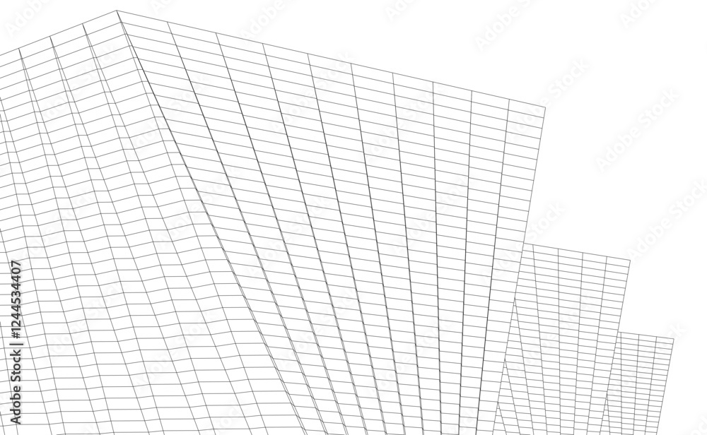 Abstract Wireframe Architecture – Modern Building Design Perspective Abstract Wireframe Architecture – Modern Building Design Perspective