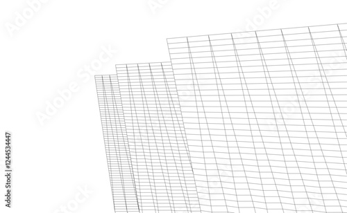 Abstract Wireframe Architecture – Modern Building Design Perspective