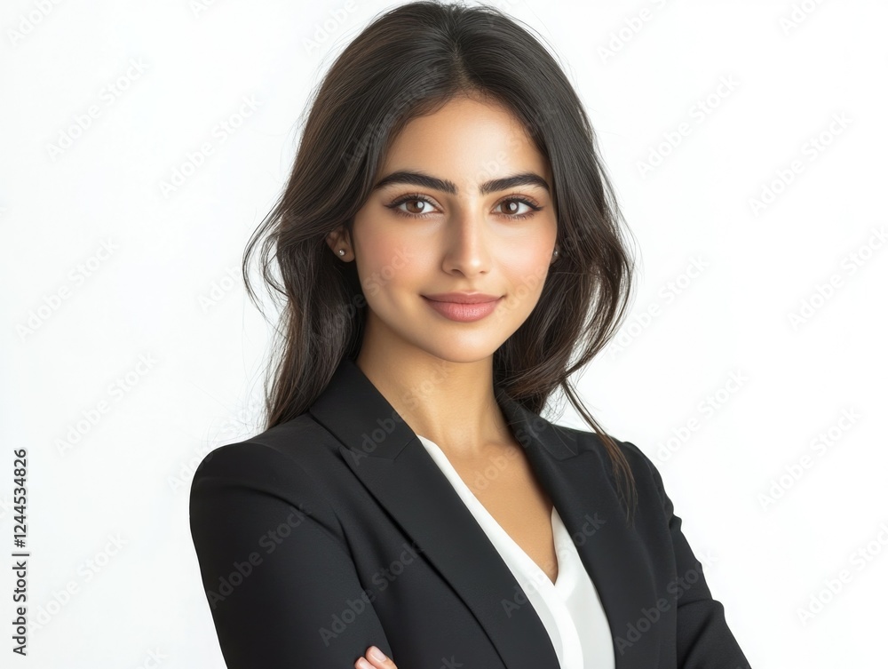 A contemporary portrait of a woman in a corporate setting, with a confident and professional posture. A contemporary portrait of a woman in a corporate setting, with a confident and professional posture.